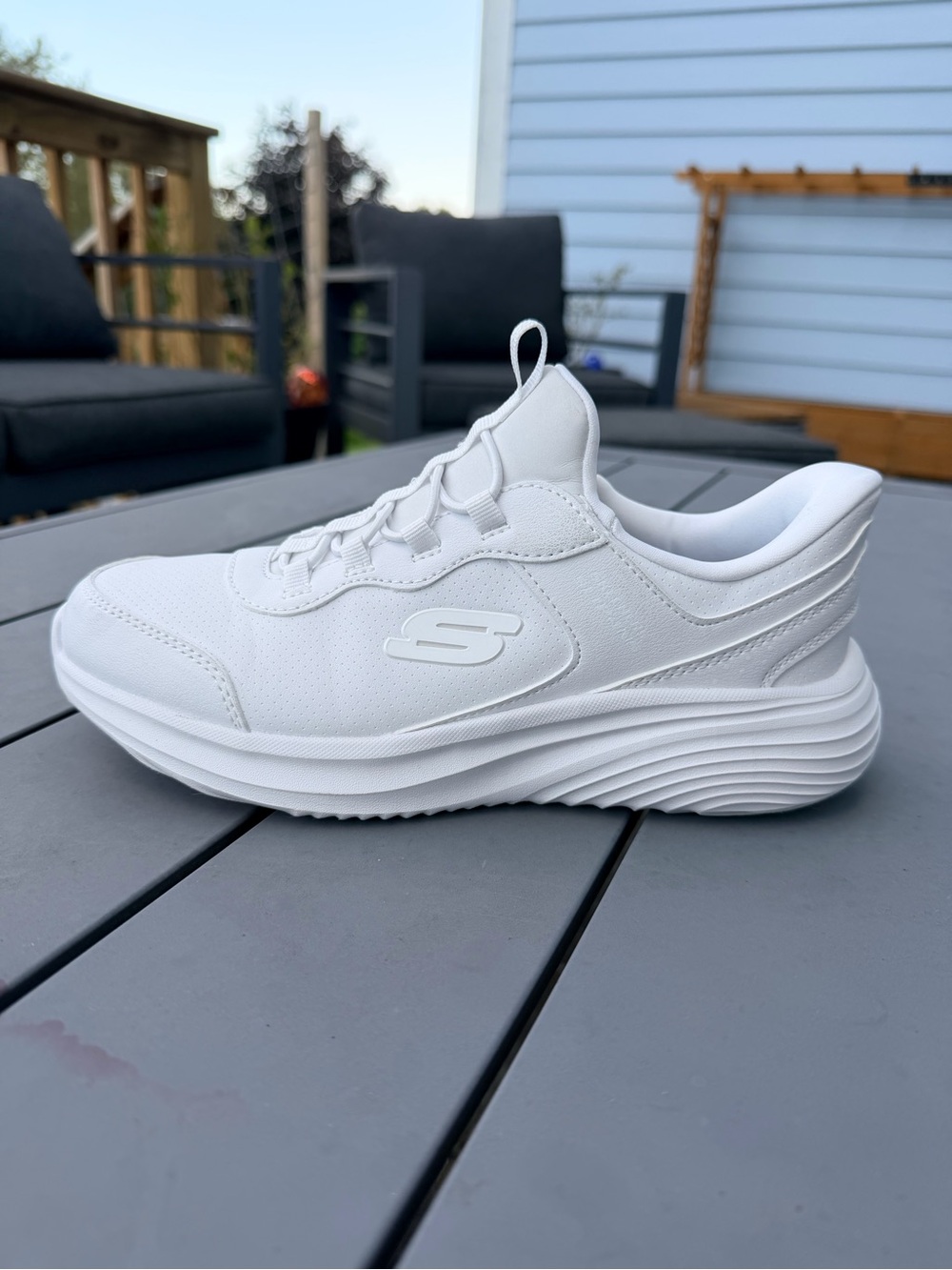 SKECHERS White Hands Free Slip Ins